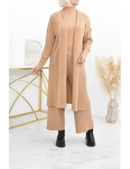 Camel Mesh palazzo set high neck for veiled woman best price