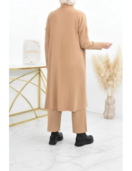 Camel Mesh palazzo set high neck for veiled woman best price