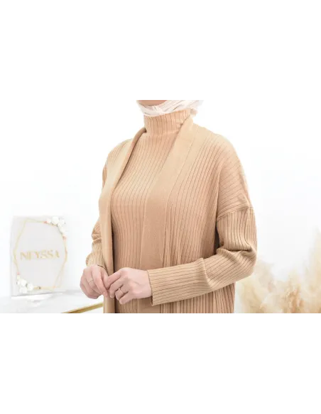 Camel Mesh palazzo set high neck for veiled woman best price