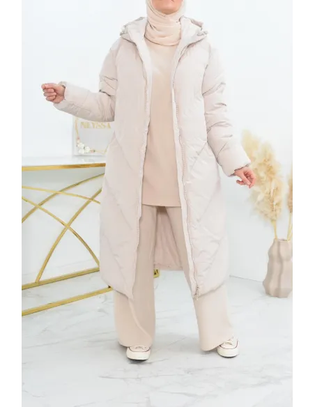 Doudoune femme longue moderne pour femme musulmane 