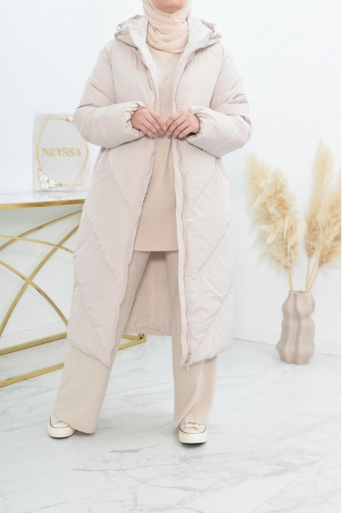 Doudoune femme longue moderne pour femme musulmane 