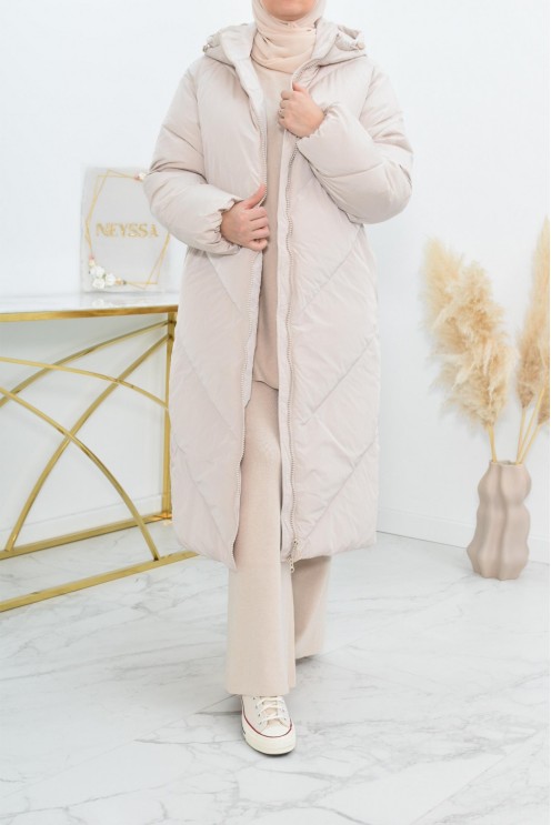 Doudoune femme longue moderne pour femme musulmane 