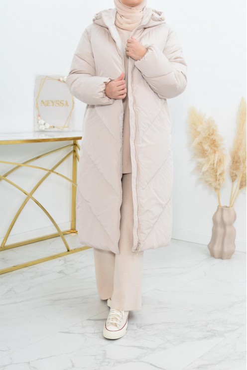 Doudoune femme longue moderne pour femme musulmane 