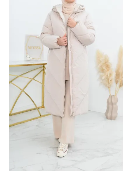 Doudoune femme longue moderne pour femme musulmane 