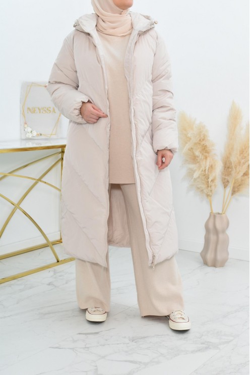 Doudoune femme longue moderne pour femme musulmane 