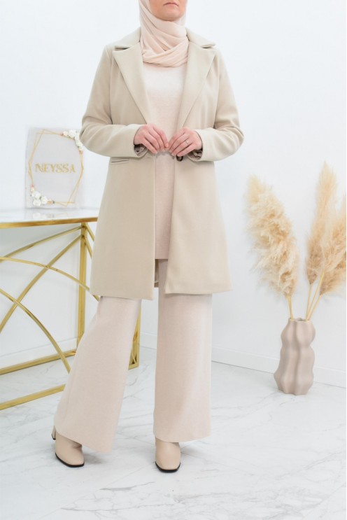 Superbe Manteau femme beige pour automne hiver