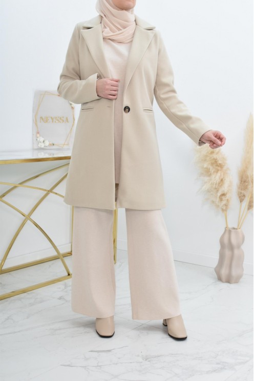 Superbe Manteau femme beige pour automne hiver
