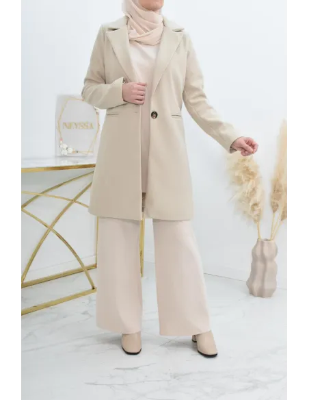Superbe Manteau femme beige pour automne hiver