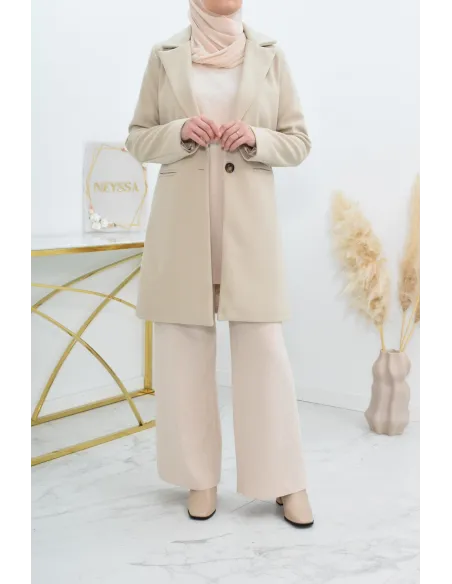 Superbe Manteau femme beige pour automne hiver