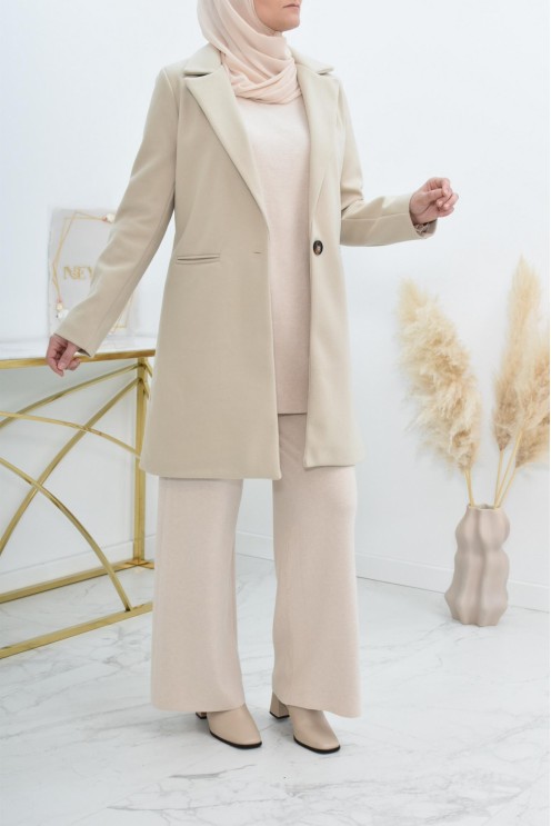 Superbe Manteau femme beige pour automne hiver
