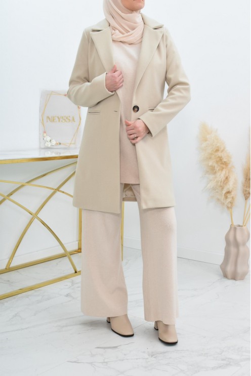 Superbe Manteau femme beige pour automne hiver