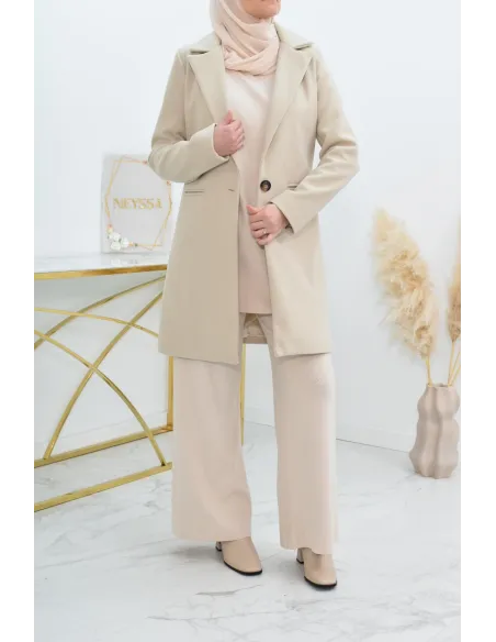 Superbe Manteau femme beige pour automne hiver
