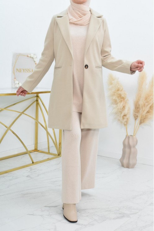 Superbe Manteau femme beige pour automne hiver