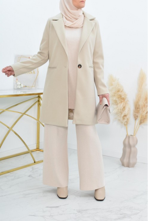 Superbe Manteau femme beige pour automne hiver