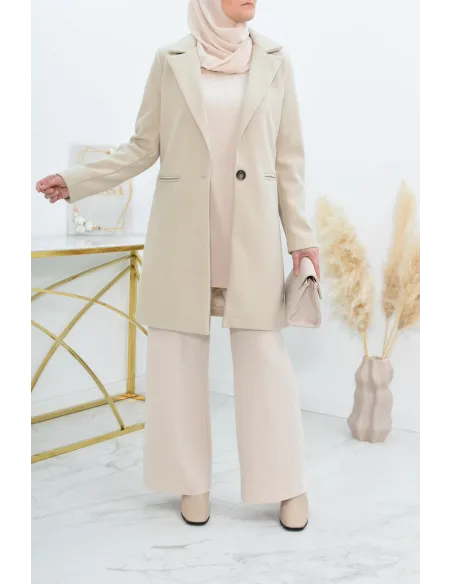 Superbe Manteau femme beige pour automne hiver