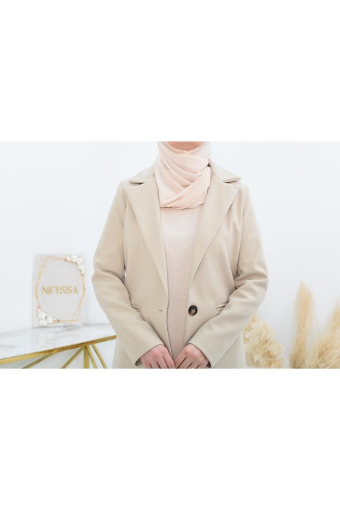 Superbe Manteau femme beige pour automne hiver