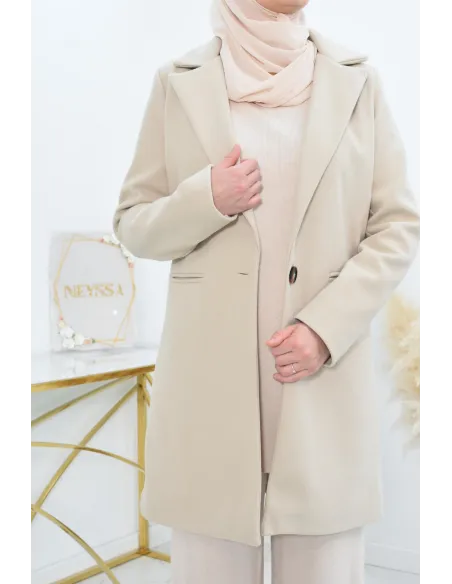 Superbe Manteau femme beige pour automne hiver