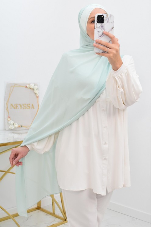 hijab prêt à enfiler en mousseline style turque hijab bonnet intégré 