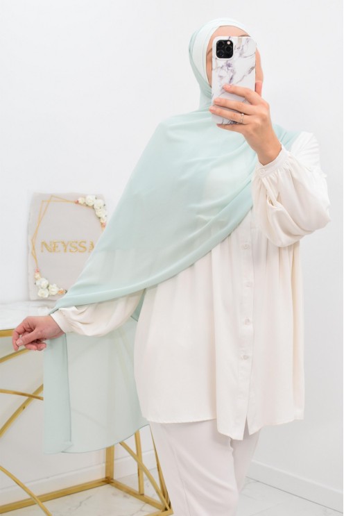 hijab prêt à enfiler en mousseline style turque hijab bonnet intégré 