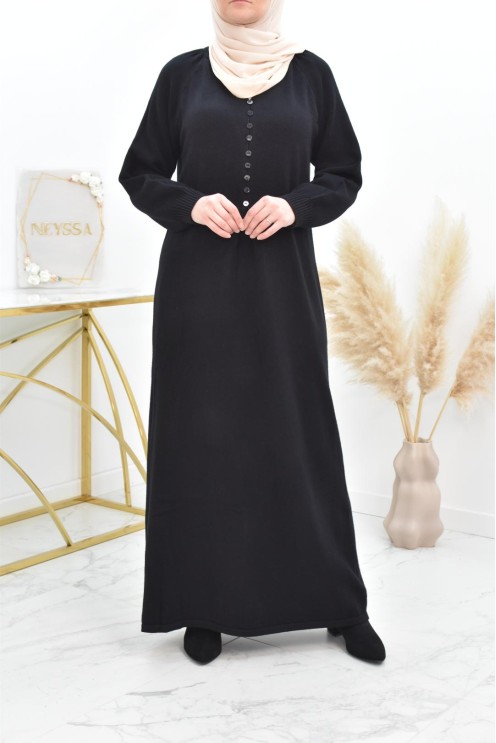 Langes Pulloverkleid aus modernem, dickem Strick für Winter und Herbst