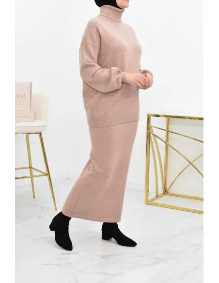 Modest fashion winter knitwear set for Muslim women