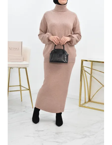 Modest fashion winter knitwear set for Muslim women