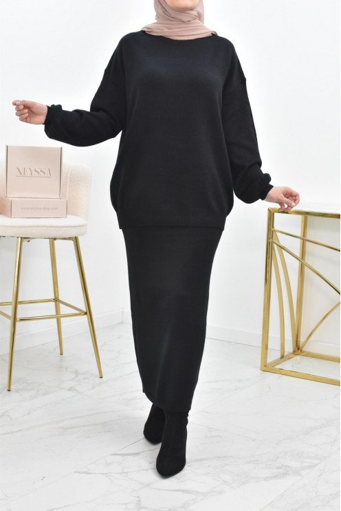 Ensemble femme tricot modest fashion d'hiver pour la femme musulmane