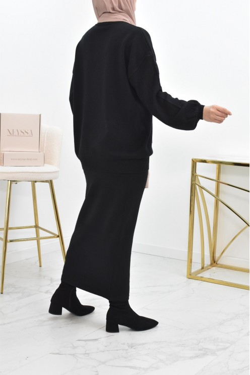 Ensemble femme tricot modest fashion d'hiver pour la femme musulmane