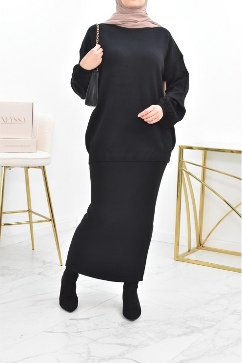 Ensemble femme tricot modest fashion d'hiver pour la femme musulmane