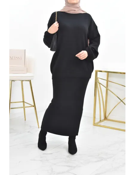 Ensemble femme tricot modest fashion d'hiver pour la femme musulmane