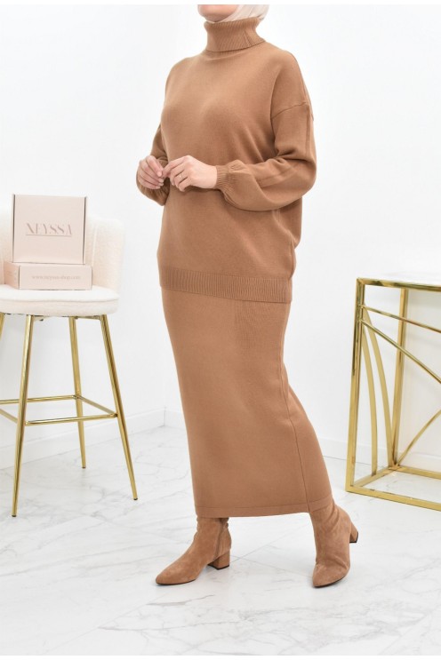 Ensemble femme tricot modest fashion d'hiver pour la femme musulmane