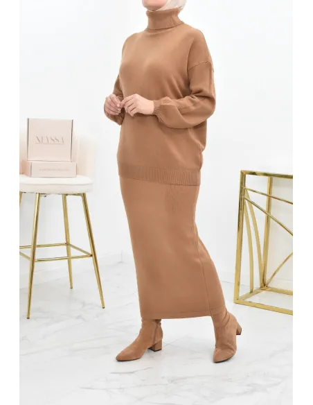 Ensemble femme tricot modest fashion d'hiver pour la femme musulmane