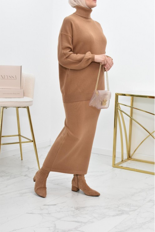 Ensemble femme tricot modest fashion d'hiver pour la femme musulmane