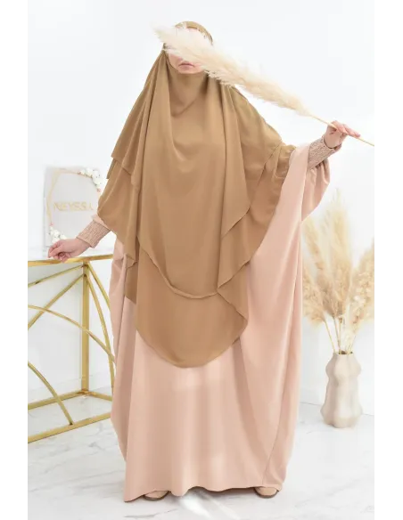Khimar 3 voiles yemenite en mousseline pour femme musulmane voilée
