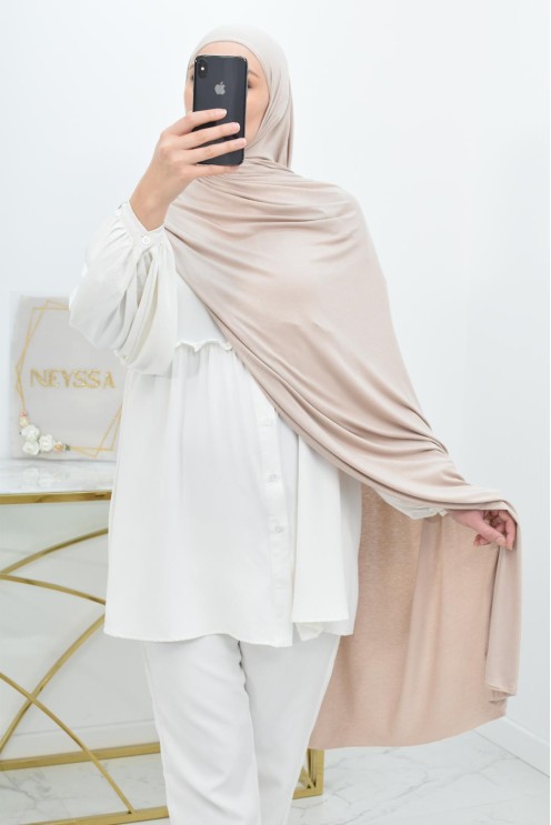 Hijab à enfiler long xxl jersey de viscose pour hijabi femme voilée