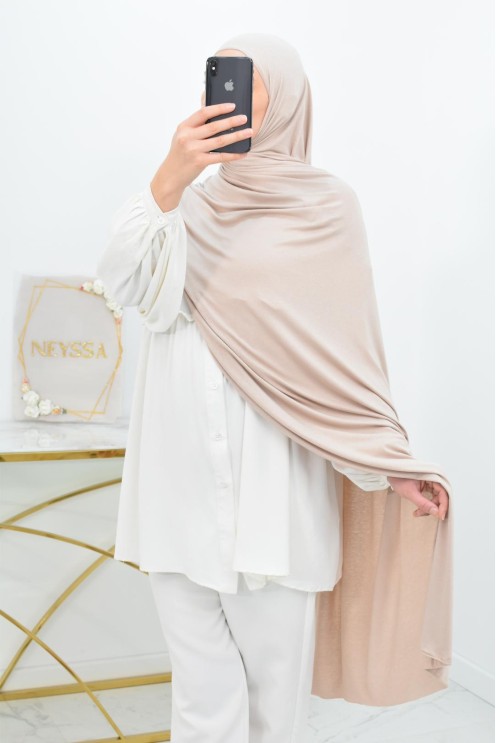 Hijab à enfiler long xxl jersey de viscose pour hijabi femme voilée