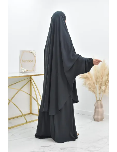 Ensemble jilbab 2 pièces tissu haut de gamme couleurs tendances
