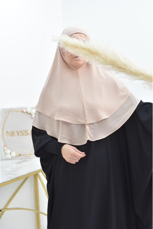 khimar en mousseline court 2 voile en mousseline Neyssa
