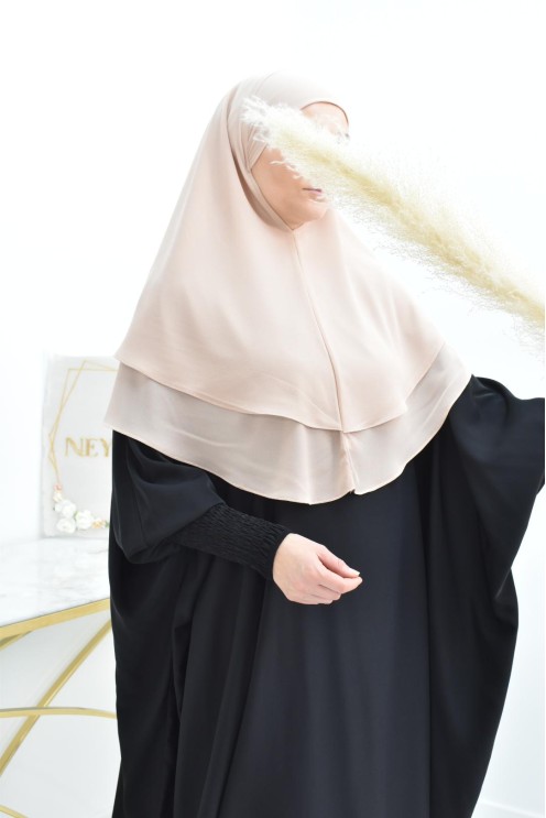 khimar en mousseline court 2 voile en mousseline Neyssa