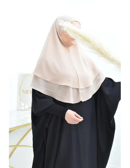 khimar en mousseline court 2 voile en mousseline Neyssa