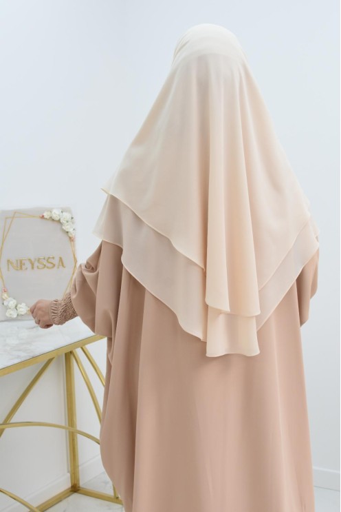 khimar en mousseline court 2 voile en mousseline Neyssa