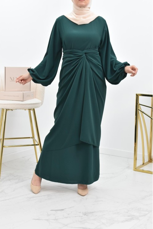 Abaya set with mastour apron for Muslim women