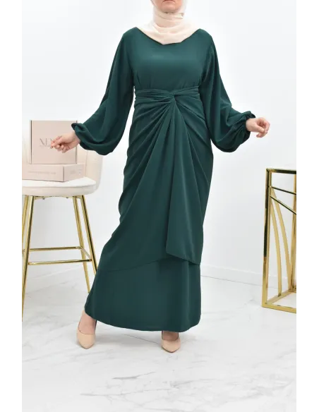 Abaya set with mastour apron for Muslim women