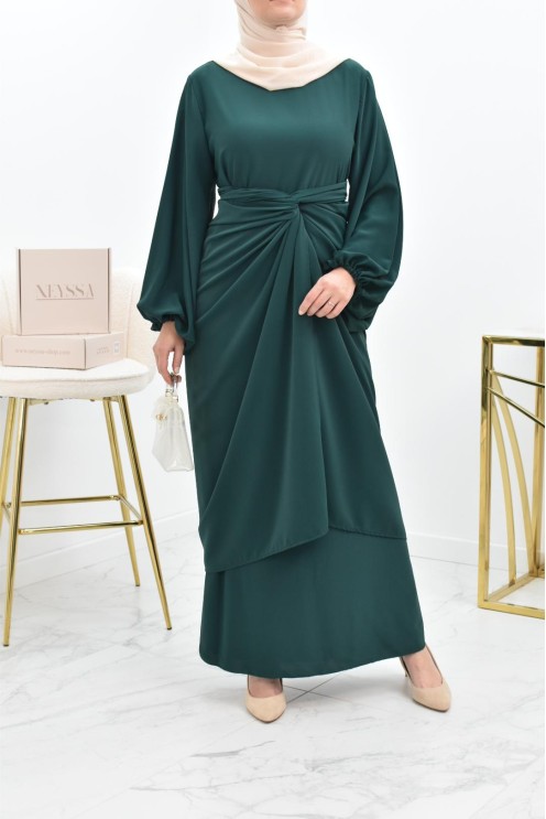 Abaya set with mastour apron for Muslim women