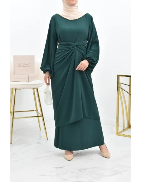 Abaya set with mastour apron for Muslim women