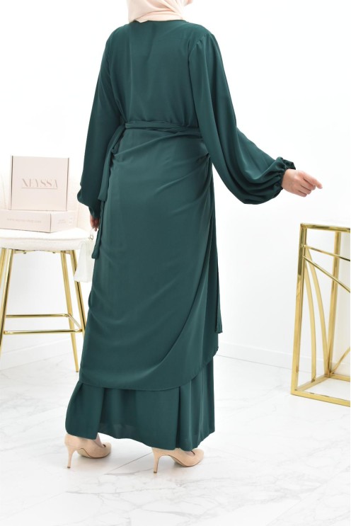 Abaya set with mastour apron for Muslim women