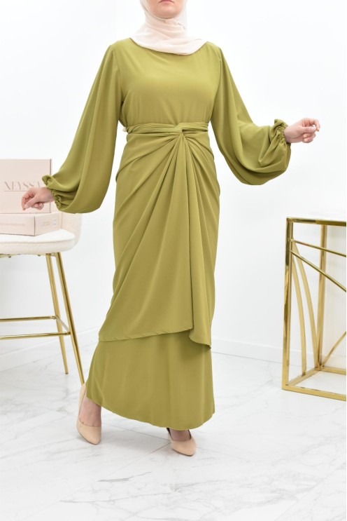 Abaya set with mastour apron for Muslim women