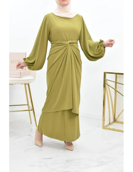 Abaya set with mastour apron for Muslim women