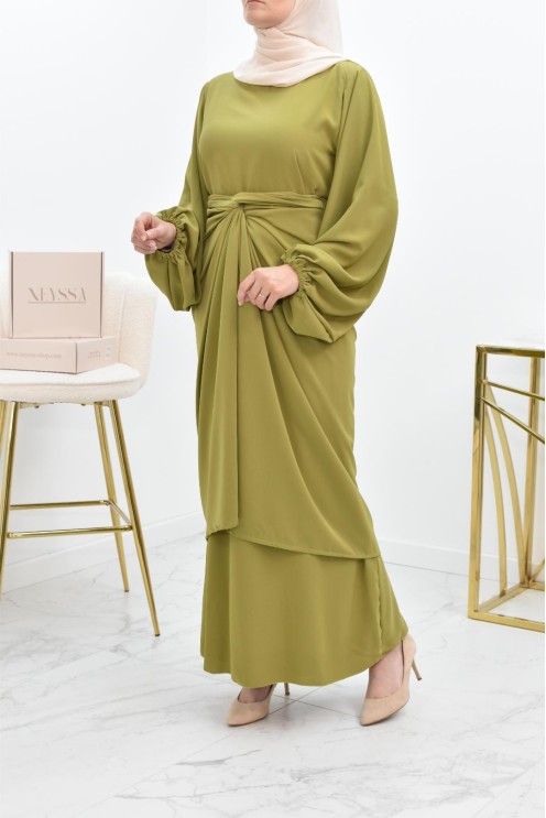 Abaya set with mastour apron for Muslim women