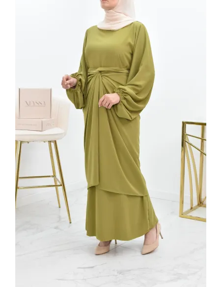 Abaya set with mastour apron for Muslim women